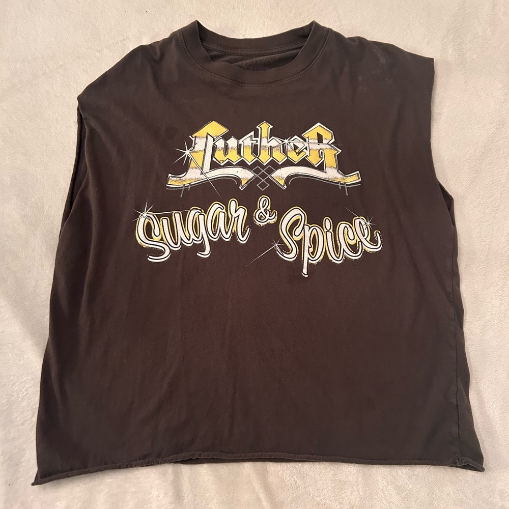Karma Brown Short Sleeve Tee with Yellow Accents